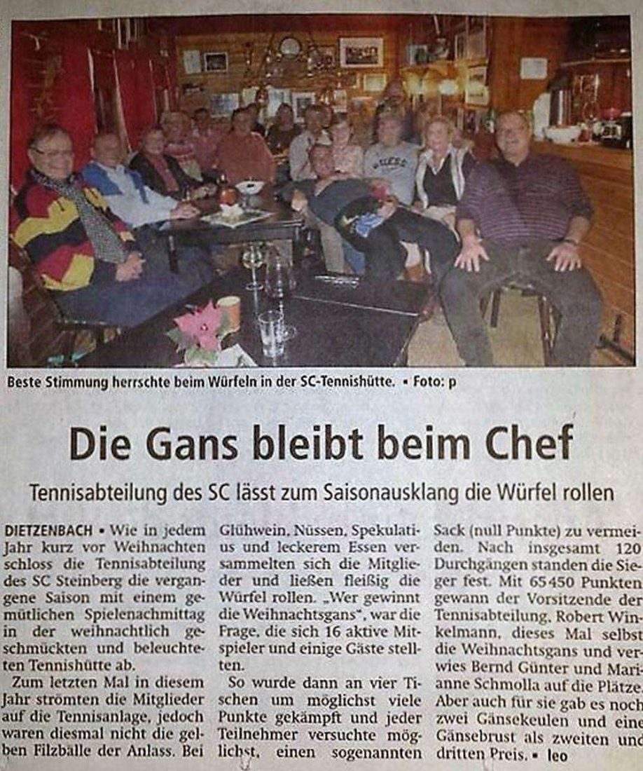 Presseartikel zum Gänsewürfeln 2016