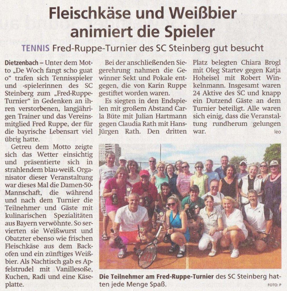 Presseartikel zum Fred-Ruppe-Turnier 2019